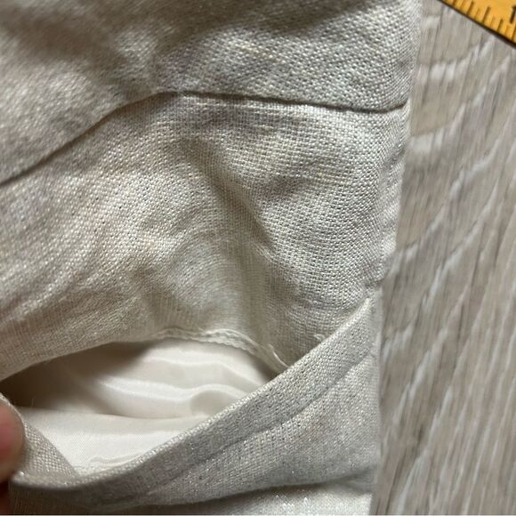 NWOT Apt 9 Linen metallic silver cream cuff mid rise 5” short 10 - Picture 14 of 16